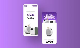 Mockup mobile della landing page dei video proiettori BenQ