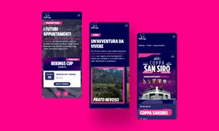 Tre schermate mobile del sito di Bekings