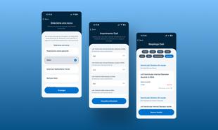 Tre schermate mobile del flusso dell'applicazione VeterinHeart