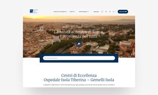 Schermata iniziale del sito Ospedale Isola Tiberina