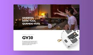 Mockup desktop della landing page dei video proiettori BenQ