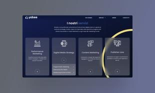 Mockup desktop dei servizi presenti nel sito Yobee