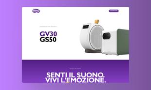 Mockup desktop della landing page dei video proiettori BenQ