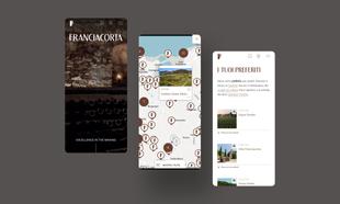Mockup mobile delle mappe del sito Franciacorta
