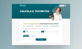 Mockup desktop del calcolatore di mutuo integrato nel sito Quantum Creditech