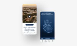 Mockup mobile del sito dell'Ospedale Isola Tiberina