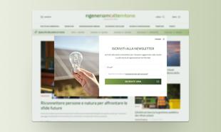 Mockup desktop del popup di iscrizione alla newsletter di Rigeneriamo il territorio