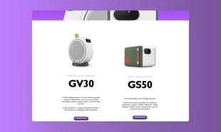 Mockup desktop della landing page dei video proiettori BenQ