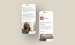 Mockup mobile di due schermate riguardanti le esposizioni del museo MACA