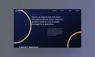 Mockup desktop creativo di una sezione del sito Yobee