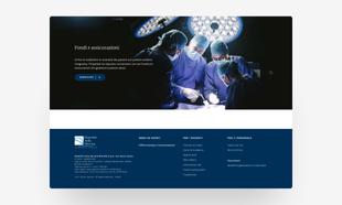 Schermata desktop della sezione "Fondi e assicurazioni" del sito Ospedale Isola Tiberina