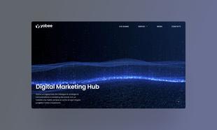 Mockup desktop della schermata iniziale del sito Yobee