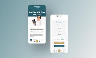 Mockup mobile del calcolatore di mutuo integrato nel sito Quantum Creditech