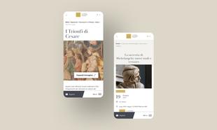 Mockup mobile di due schermate di opere ed eventi del museo MACA